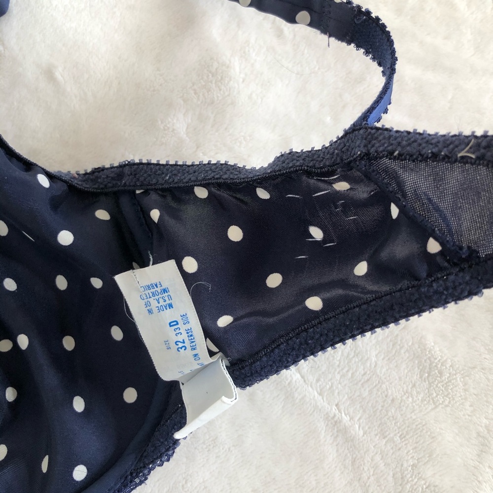 VALENTINO/ navy blue polka satin dot bra - Picture 7 of 8